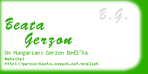 beata gerzon business card